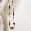 Collar Hecho a Mano de Cuentas Checas Negro Dorado Vintage de Nicho Nuevo Estilo Étnico Chinoiserie
