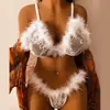 CI Europa B0250 Primavera Verano Nuevo Moderno Sexy Conjunto de Lencería de Encaje Piel Felpa para Mujer Transfronterizo