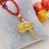 Colgante de campana de calabaza de dinero hueca chapado en oro latón al por mayor, joyería de oro de imitación electrochapada, colgante para damas