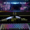 Teclado mecánico H61K, retroiluminación híbrida, teclas para gaming de laptop con cable, diseño minimalista