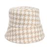Nuevo Sombrero de Cubo de Cheurón de Comercio Exterior para Mujer Estilo Coreano Moderno Sombrero de Pescador Versátil Cálido para Otoño e Invierno