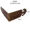 Antigüedad China Latón Puro Protectores de Esquina de Barra Recta Caja de Joyería Gabinete de Madera de Alcanfor Soportes de Esquina Decorativos de Cobre Protectores de Esquina Flores de Esquina