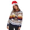 Top Navideño Nuevo Transfronterizo Estampado Digital Europeo y Americano Cuello Redondo Sudadera Otoño e Invierno Manga Larga Holgado Jersey Ropa para Parejas