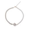 Collar Elegante de Camelia Coreana para Mujer Cadena Corta con Incrustaciones de Diamantes y Costuras de Perlas Sentido del Diseño Exquisita Cadena de Collar de Moda