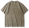Camiseta Vintage Lavada com Logo Personalizado, Transfronteiriça 230g Algodão Puro Pesado Tamanho Europeu Manga Curta Marca Tendência Plus-Size Camiseta Masculina