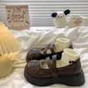 Zapatos Mary Jane de Plataforma con Velcro y Punta Redonda 2024 Verano Nuevo Estilo Japonés Versátiles que Aumentan la Altura Zapatos de Cuero para Mujer