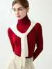 Nuevo suéter de cuello alto 100% lana fina para otoño e invierno, corte ajustado, manga larga, suéter básico para mujer