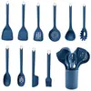 Utensílios de Cozinha de Silicone Conjunto de 11 Peças, Espátula Resistente a Altas Temperaturas, Espátula para Fritar, Concha de Sopa, Medidor de Farinha, Raspador, Conjunto de 7 Peças para Panelas Antiaderentes