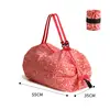 Sacola de compras dobrável de viagem com ombro portátil espessa grande sacola de compras de supermercado sacola de compras verde atacado