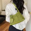 Bolsa de Mão Feminina Trançada 2026 Vazada Tendência Verão Moda Bolsa de Ombro Nova Estilo Nicho para Mulheres