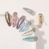 Otoño e Invierno flocado Ovalado pasador sin costuras femenino lado clip BB temperamento flequillo clip pasador accesorios para el cabello japoneses y coreanos joyería al por mayor