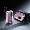 Fabricante Recém-Atualizado com Grande Capacidade, Power Bank com Fio Embutido, Tecnologia Fina e Leve, Display Digital Portátil, Fonte de Alimentação Móvel de Carregamento Rápido