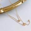 Collar de acero de titanio de doble capa con letra H de estilo coreano para mujer, colgante de cadena de clavícula simple, cadena de cuello de estilo frío de celebridades de Internet, accesorios de moda