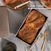 Forma de pão de forma doméstica, antiaderente, com design ondulado e tampa, segura para forno, para assar pão e bolos, feita de aço carbono