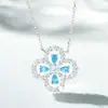 Collar de Trébol de Cuatro Hojas para Mujer Plata 925 Diamante Completo Jade Honggang Elegante Precisión Cadena de Clavícula de Gama Alta Hw Mismo Estilo Collar