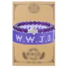 Amazon nuevo conjunto de pulsera de tarjeta WWJD cuerda de mano acero inoxidable marco de mano cruzado pulsera de amistad tejida tarjeta
