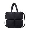 2025 Bolsa de Mão Xadrez Macia de Grande Capacidade Bolsa de Ombro Transversal de Algodão para Baixo Bolsa de Roupa de Algodão Espacial Leve Casual Feminina