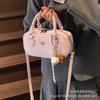 Bolsa Boston Texturizada Retrô de Nicho Estilo Coreano 2026 Nova Versátil Super Tendência Bolsa de Mão Bolsa Transversal Casual