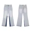 Pantalones Largos Casuales Unisex con Estampado de Letras Logo y Cordón Estilo Básico Tinta Salpicada Ropa de Pareja