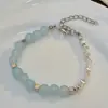 Pulsera de Cuentas de Colores y Plata Rota para Mujer Diseño de Nicho Pulsera Linda Dulce de Alto Nivel Chica Caliente Pulsera de Verano