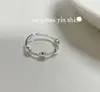 Anel Redondo Brilhante de Prata Esterlina S925 com Contas Koreanas Ouni para Mulheres, Design de Nicho Ins Coreano, Anel Personalizado Simples para Dedo Indicador