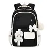 Nova mochila transfronteiriça para alunos do ensino fundamental, conjunto fofo de três peças com laço, mochila escolar para meninas, grande capacidade, mochila redutora de peso