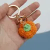 Chaveiro Exquisito Feito à Mão, Pingente Pequeno de Crochê Feito de Lã, Ornamento Pequeno Acabado Original Feito à Mão