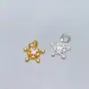 Pingente de Diamante em Prata S925 Pingente Estrela Brilhante Prata Dourada Pingente de Pulseira Acessórios de Joias de Prata Artesanais DIY