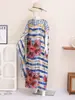 Chal Estampado de Estilo Étnico de Venta Caliente con Protección Solar para Mujer Ropa Exterior Larga Holgada Cubre Traje de Playa Capa Bufanda de Seda de Doble Cara