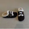 Pantuflas retro estilo Birkenstock con doble tira y suela gruesa para mujer, nueva colección otoño/invierno 2026, diseño sin cordones, forradas de felpa para abrigar y fáciles de poner.