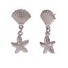 Pendientes de temperamento y personalidad INS de Europa y Estados Unidos, acero inoxidable chapado en oro de 18 quilates, estrella de mar, costura de flor, amor, cesta colgante en espiral