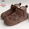 Sapatos de Algodão Infantis Babudou, Pantufas de Algodão Quentes de Inverno, Espessos, Slip-On, Podem Ser Usados Fora, Sapatos de Algodão para Neve
