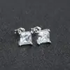 Meisa Aretes de Stud Cuadrados de Circonita de 3 mm a 8 mm, Circonita Incrustada en Cobre, Aretes Unisex Únicos, Dropshipping Transfronterizo