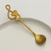 Acero Inoxidable Dorado Nota Musical Corazón Forma Cuchara de Café Restaurante Té de la Tarde Postre Pastel Cuchara Helado Cuchara Cuchara