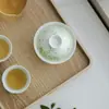 Mingzhishan Zhi Yuni Ci Yuzhi Muyan Gaiwan, Tigela de Chá de Parede Fina com Flor de Glicínia Pintada à Mão, Conjunto de Chá Kung Fu com Tampa