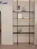 Haste de Suspensão Laminada de Alumínio, Haste de Suporte Redonda de Piso a Teto, Coluna de Metal, Haste de Suspensão para Estante, Conector de Ferragem, Tubo Decorativo