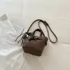 Bolsa de Ombro Única Tendência Estilo Coreano Textura de Lichia Bolsa Transversal Cor Sólida Simples Retrô Bolsa Saco Textura Individual Casual para o Dia a Dia