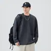 Camiseta de Manga Longa Texturizada de Peso Pesado 300g Estilo Japonês de Luxo para Homens Outono Retro Tendência Solta Versátil Camisa Básica Casual
