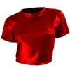2025 Europa y Estados Unidos comercio exterior mujer cara brillante camiseta ajustada primavera y verano nuevo cara brillante chaqueta de cuero patentado suministro transfronterizo ahora h