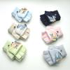 Luvas de Inverno Quentes para Crianças de 3-8 Anos do Jardim de Infância, Luvas de Meio Dedo Dobráveis, Luvas de Tricô Jacquard com Padrão de Dinossauro Pequeno