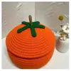 Cesta Tejida de Calabaza para Halloween con Tapa, Cesta de Almacenamiento a Prueba de Polvo para Escritorio, Cesta de Almacenamiento para Cosméticos, Artículos Varios, Snacks