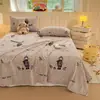 Juego de sábana y fundas de almohada de terciopelo de leche para otoño e invierno, simple y elegante, adecuado para dormitorios de estudiantes, recámaras y uso doméstico