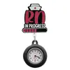 Reloj de bolsillo retráctil para enfermera RN más vendido transfronterizo, hebilla de acrílico con purpurina fácil de tirar, reloj de bolsillo anti-pérdida con insignia médica NURSE