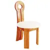 Silla de comedor de madera maciza estilo Sili con tela, silla de ocio sencilla para tocador, lujo ligero, nórdica moderna, silla de maquillaje de comedor de mediados de siglo