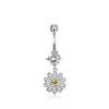 E-commerce transfronterizo de venta caliente acero inoxidable tortuga mariposa variedad de color opcional piercing para ombligo anillo para ombligo joyería para perforación