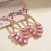 Novos Brincos Stud Europeus Americanos Retrô com Strass Incrustado Oval Gota d'Água Franja Cruzados Exquisitos Brincos de Luxo Leve Personalidade Nicho Joias de Orelha