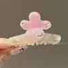 Presilha de cabelo flor de acetato simples e elegante para mulheres, novo modelo 2026, presilha para a parte de trás da cabeça, grampo para meio rabo de cavalo, presilha de tubarão