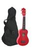 Ukelele de madera de 21 pulgadas con mochila de tela Oxford negra, instrumento musical, guitarra pequeña, regalo para niños