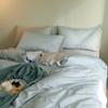 Juego de cama de lujo ligero de 60 piezas de Tencel de Lanjing, sábana de verano de seda helada para dormir al aire libre, funda de edredón, juego de cama de tres piezas