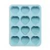 Molde de Silicona para Pastel al por Mayor Grado Alimenticio 12 Agujeros Forma de Corazón para Hornear Casero DIY Molde para Pastel Molde de Silicona para Pastel